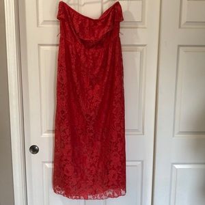 Plus Size Maxi coral lace Dress 2x EUC